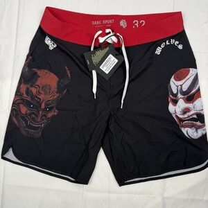 darc sport stage shorts Size 36 Black & Red Masked No Weapon bodybuilding